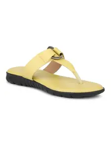 INC.5 Women Yellow Open Toe Flats