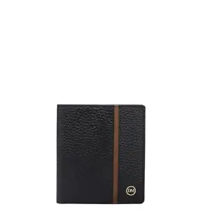 Da Milano RFID Protected Leather Wallet for Men with Card Slot - Black