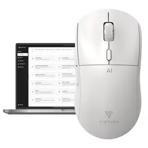 Virtusx AI Mouse, Jethro V1 – AI Voice & Audio Recorder, Note Taking Mouse for Computer & Laptop with Centralized AI Software, AI Writing Tools, Voice Typing, Transcribe, Translate & Summarize