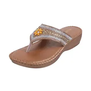 Metro Women Antic Gold Ethnicwear/Fashion & Comfort Slip-on Sandal UK/7 EU/40 (44-97)
