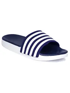 AADI Women's Blue Synthetic Leather Daily Casual Flip Flop