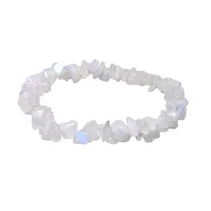 Rainbow Moonstone Crystal Chip Bracelet - Moonstone Stretch Bracelet