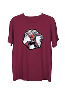 Wear Your Opinion Men's S to 5XL Premium Combed Cotton Printed Half Sleeve T-Shirt (Design: Antman in Action,Maroon,Medium)