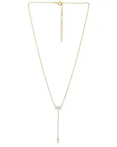 Carlton London 18kt Gold Plated with CZ Lariat Necklace