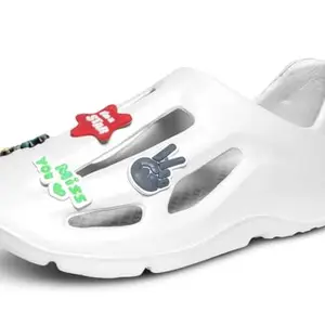 Keneye Women's Clogs Slippers Comfortable & Lightweight Stylish & Anti-Skid EVA Material Everyday Use Mules for Women and Girl's White Color (Size-6)