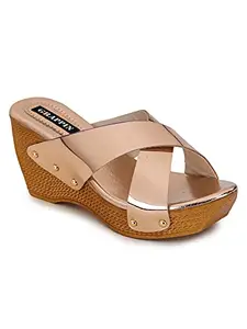 Avighan Women Peach Heels (FF-D-1121-Peach-40)