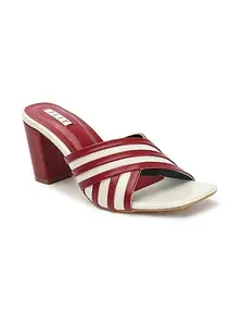 ELLE Women's Slide Sandal-5 Kids UK (EL-AF-W-17 Cherry-White)