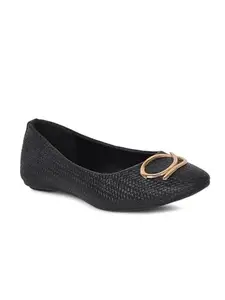 Bata Women's Casual Formal Ballerina Shoes - Black - (UK- 8)