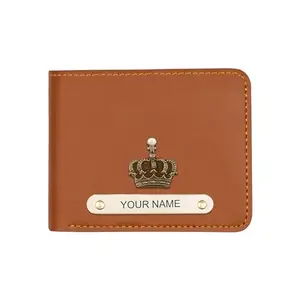The Wallet Store Personalised Leather Wallet for Men | Customised with Name and Charms | Best Gift for Husband, Boyfriend, Brother | for Anniversary, Birthday, Etc (Tan)