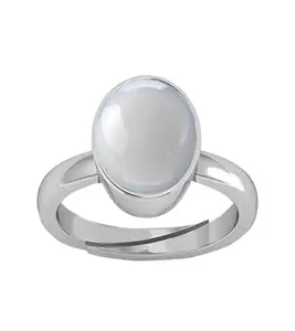 DAURAYA GEMS JAGDAMBA GEMS 11.00 Carat A+ Quality Rainbow Moonstone Gemstone Ring for Women and Men