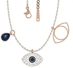 Glamlife Evil Eye Pendant for Womens Anti Tarnish Pendant for Womens & Girls, Evil Eye Pendant Stainless Steel Necklace Rose Gold, Free Size
