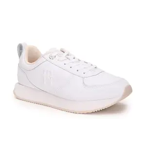 Tommy Hilfiger Leather Solid White Women Flat Sneakers (F23HWFW201) Size- 36