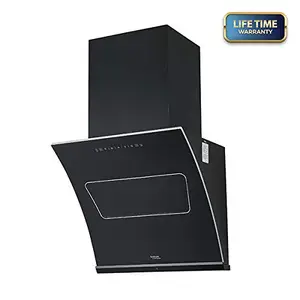 Hindware ESSENCE 60 Cm wall mounted chimney for kitchen, Auto Clean With Motion Sensor Control Black Hood 1350 M3/Hr With Free Installation kit (Touch Control, Lifetime Warranty)