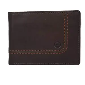 Leatherman Fashion LMN Genuine Leather Brown Unisex Wallet(5 Card Slots)