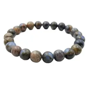 LKBEADS Llanite Blue Quartz Bracelet, Beaded Crystal Healing Jewelry, Spiritual Stone Gift, Handmade Gemstone Bracelet for Women & Men|8mm Round|Smooth|Multicolor|SRC_LI_000914