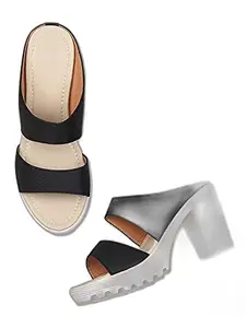 WalkTrendy Womens Synthetic Black Sandals With Heels - 4 Uk (Wtwhs85_Black_37)