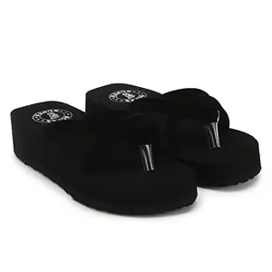 MAYRA CREATIONS Velvet Flat Stylish Cross Band Slippers Casual Wear for Girls and Women (Black 6)