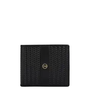 Da Milano Genuine Leather Black Bifold Men Wallet with Multicard Slot (0017A)