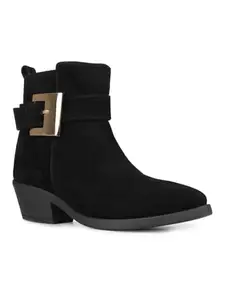 Inc.5 Womens Black Formal Solid Round Toe Block Heels Boots