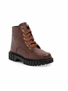Longwalk Premium Classic Women High Ankle Boots, Trekking & Hiking Outdoor Footwear, Durable and Comfortable Brown