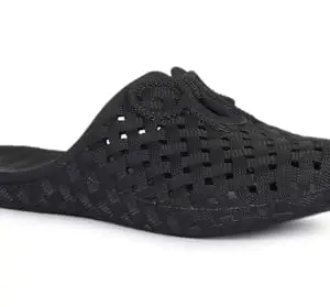 AADI Women's Black Anti Skid Stylish Breathable Comfortable Slides/Casual Flip Flop & Slippers/Sliders