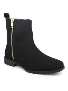 Inc.5 Women Black Mid Top Suede Boots