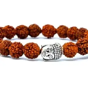 BluDiamond 6 Mukhi Rudraksha Bracelet रुद्राक्ष ब्रेसलेट पुरुष 6मुखी Rudraksha Bracelet For Men Original IGL Certified Rudraksh Ka Bracelet With Buddha Head Chheh Mukhi Rudraksha Brown 22 Beads