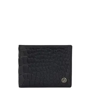 Da Milano RFID Protected Leather Wallet for Men with Card Slot - Black