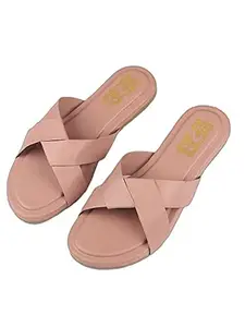 WalkTrendy Womens Synthetic Pink Open Toe Flats - 5 UK (Wtwf344_Pink_38)