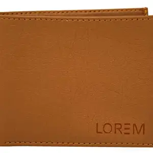 VENUSATURN Lorem Tan Card Slot Album Bi-Fold Premium Faux Leather 9 ATM Card Slots Wallet for Men WL02-B