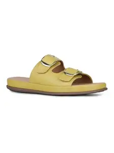 Inc.5 Womens Yellow Casual Solid Open Toe Flat Slip-On Sandals