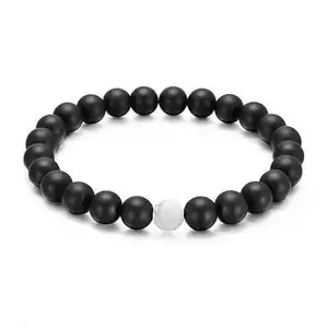 Gempin Unisex Beads Bracelets | Stylish and Versatile Wrist Accessories for Men and Women (unisex-BRACELET14-black&white1)