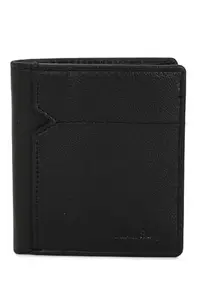 Allen Solly Men Black Textured Leather Wallet
