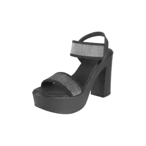 Metro Women Black Block High Heel Fashion Sandal UK/6 EU/39 (34-235)