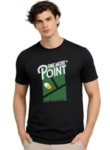 ADRO Tennis Printed T-Shirt for Men | Cotton Lycra | 180 GSM Regular Fit | Sports Casual Tee | Printed Tshirt for Men| Sports Stylish T Shirt
