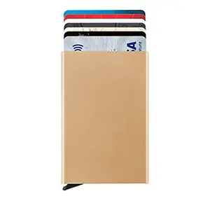 Stealodeal New Gold Exclusive Smart Minimalist Slim RFID Blocking Credit Card Holder Pop Up Wallet