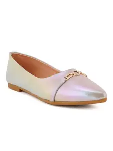 ELLE Women Ballerinas,Grey,UK-6