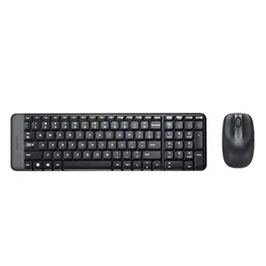 MK220 Compact Wireless Keyboard and Mouse Combo for Windows, 2.4 GHz Wireless with Unifying USB-Receiver, 24 Month Battery, Compatible with PC, Laptop - Black
