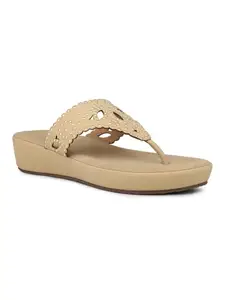Inc.5 Women Beige Daily Embellished Round Flats Outdoor Euro-36