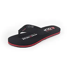 DUKE Women Black Solid Thong Flip Flops (Size: 4)-XFW0315_Black