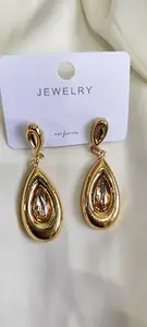 Teardrop Crystal Dangling Earrings for Women – Elegant Sparkling Drop Earrings – Lightweight Hypoallergenic Jewelry Gift (green, Medium)