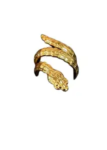 Vintage Gold Plated Snake Wrap Ring, Adjustable Statement Ring, Gothic Serpent Design, Fashion Jewelry for Women | Jewells Town
