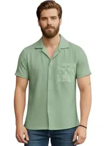 JVX Men Shirt || Embroidered Shirt for Man || Short Sleeve || Summer Style (Available Also Packs) (MS-22-GREY-XL)