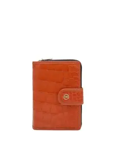 Da Milano Mini Leather Wallet for Women - Orange