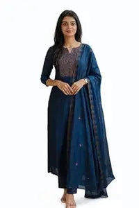 ALAKHI STUDIO Women’s Kanchi Cotton Kurta Pant Set with Dupatta
