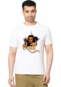Wear Your Opinion Jay Shree Ram Mandir Theme Men's Premium Cotton Round Neck T-Shirt (Design: Stoic Ram,White,X-Large)
