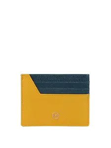Da Milano Genuine Leather Yellow Card Case with Multicard Slot (10128)