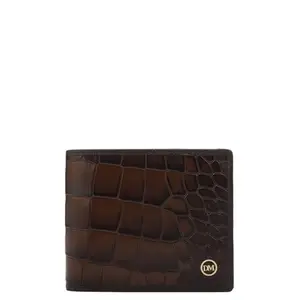 Da Milano RFID Protected Leather Wallet for Men with Card Slot - Brown