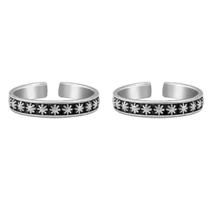 GIVA 925 Oxidised Silver Torsha Toe Rings| Toe Rings for Women and Girls | With Certificate of Authenticity and 925 Stamp | 6 Month Warranty
