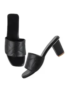 TRYME Fancy Block Heel Sandals Casual Comfortable Sole Party Heels for Girls & Women